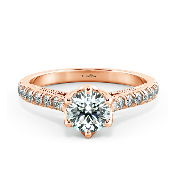 Nhẫn đính hôn Bridge Accent vintage, đai tấm NCH1608 1